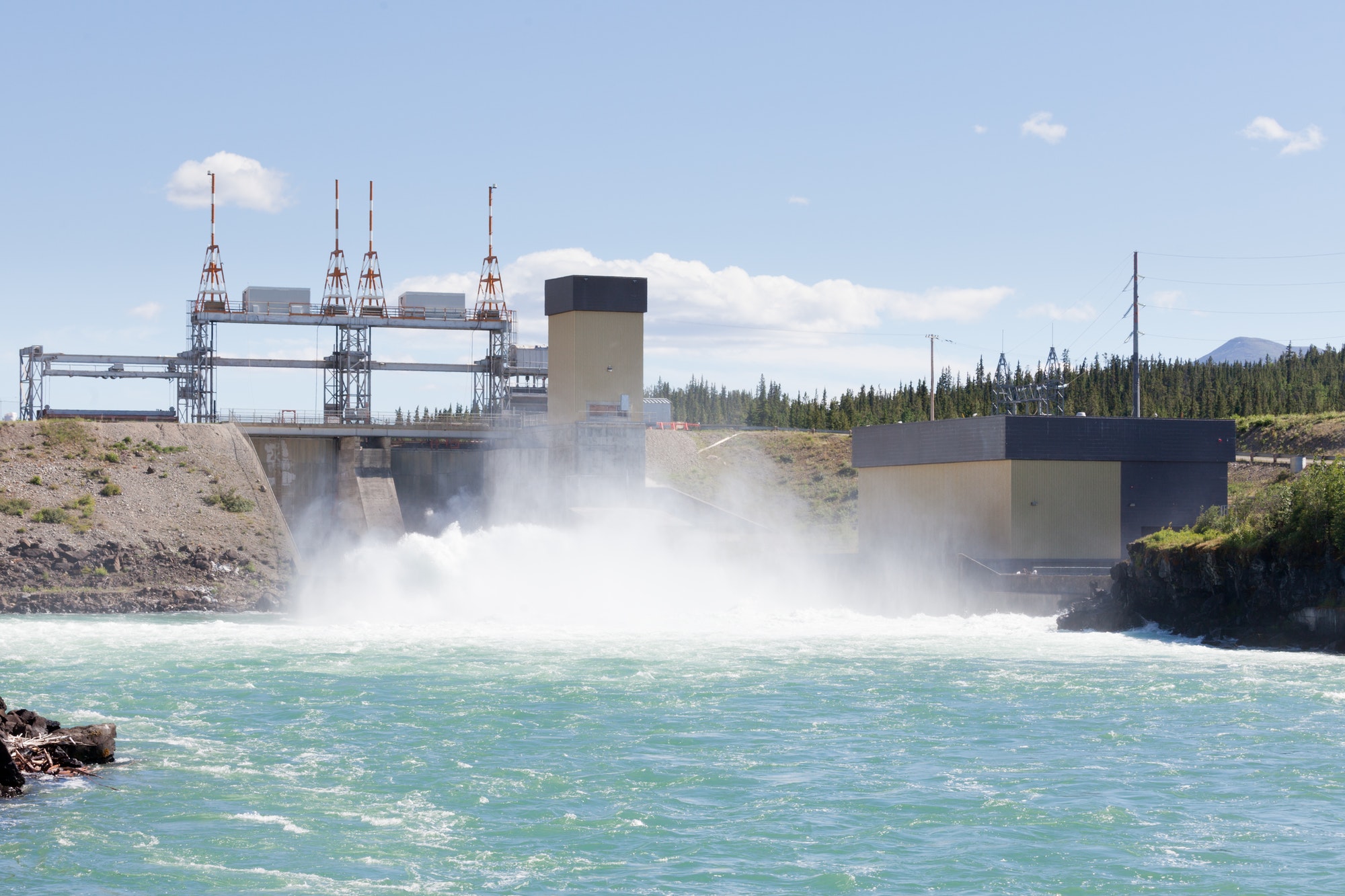 Whitehorse hydro power dam spillway Yukon Canada